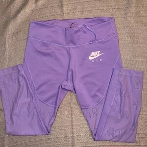Nike Purple Dri-FIT Athletic Leggings with Mesh Panels